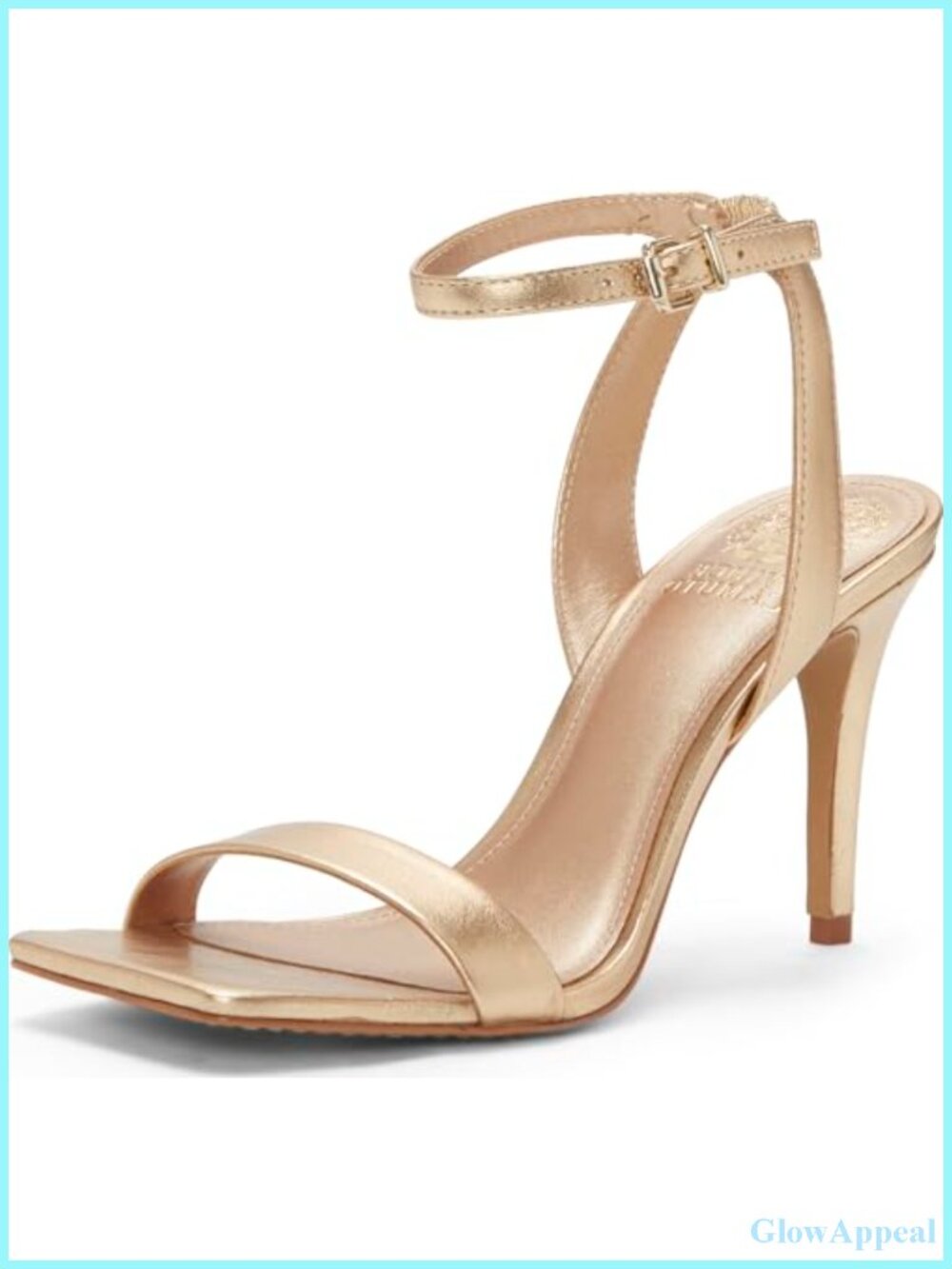 Heeled Sandal Square Toe 4-Inch Stiletto Ankle Strap Adjustable Buckle